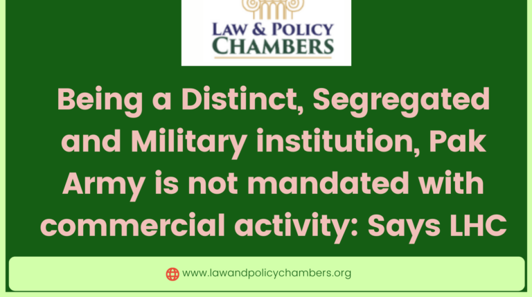 Being a Distinct, Segregated and Military institution lawandpolicychambers