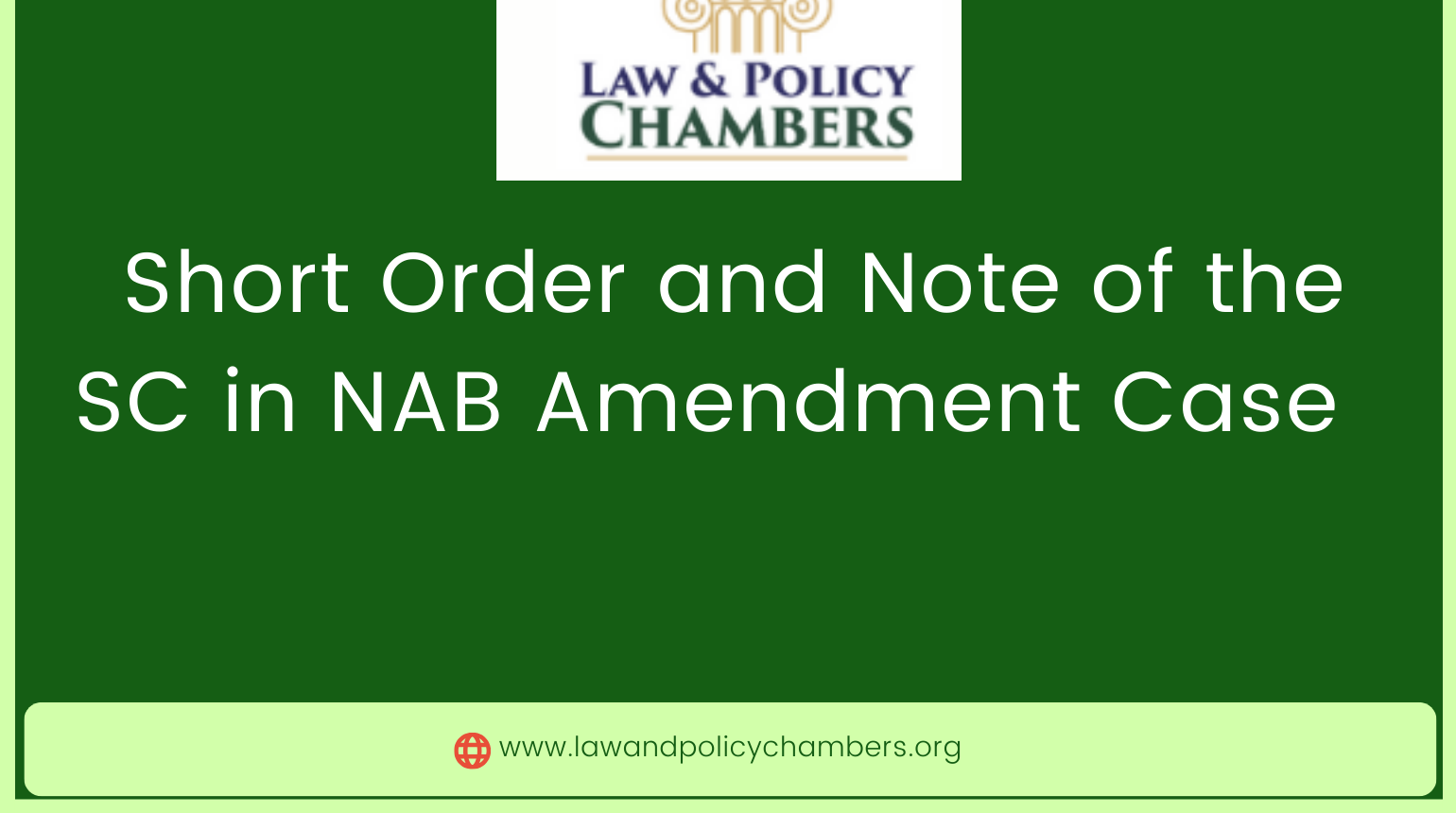Short Order and Note of the SC in NAB Amendment Case