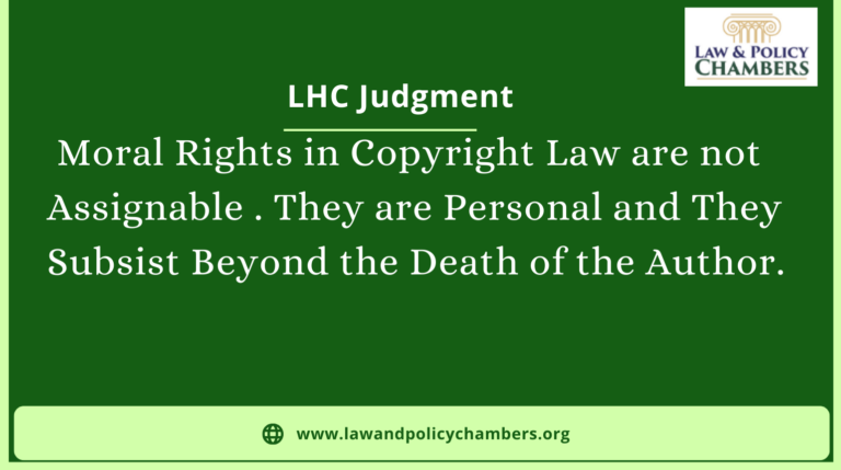 Moral Rights in Copyright Law are not Assignable . They are Personal and They Subsist Beyond the Death of the Author.