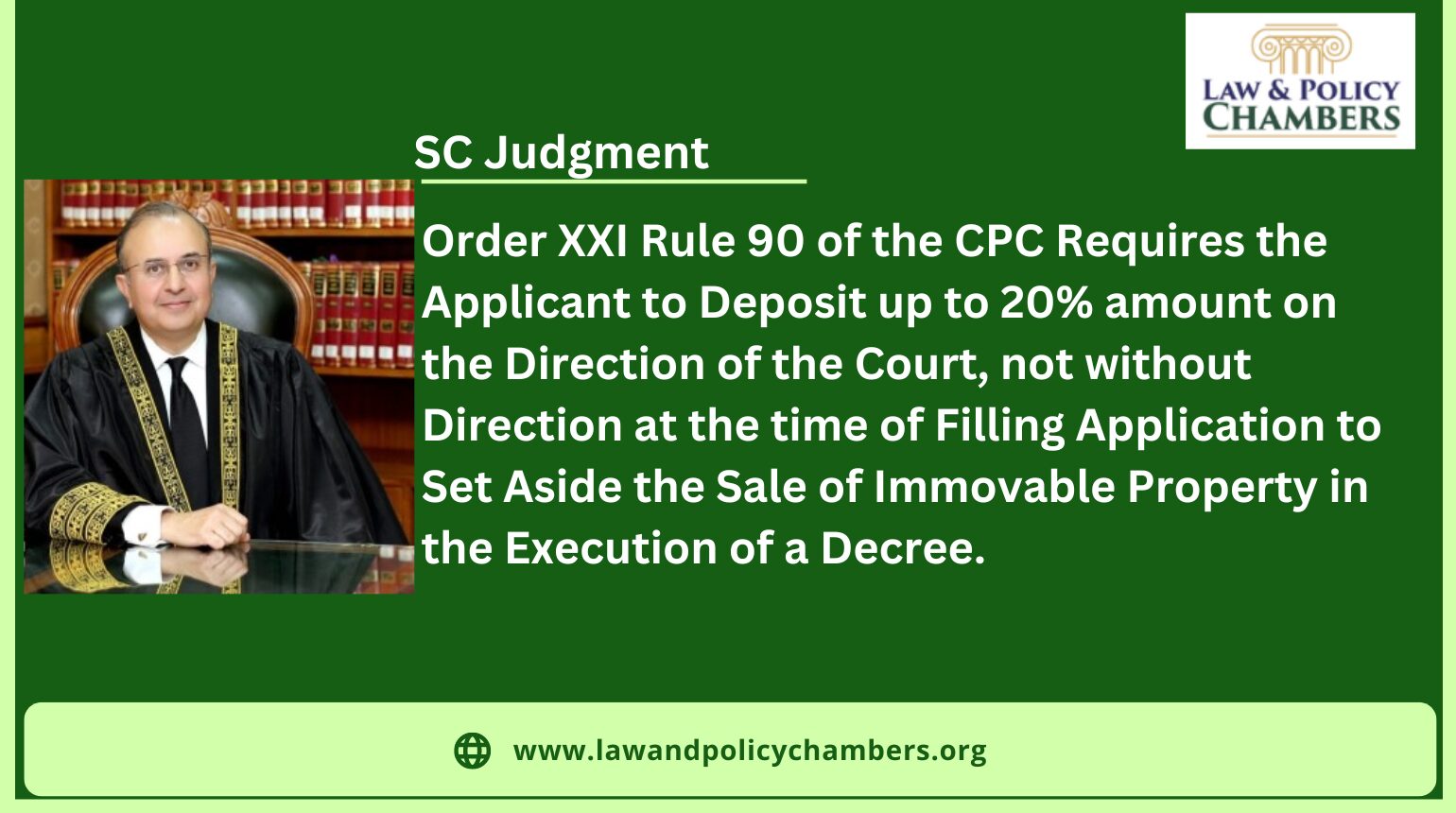 Order XXI Rule 90 of the CPC Requires the Applicant to Deposit up to 20% amount on the Direction of the Court, not without Direction at the time of Filling Application.
